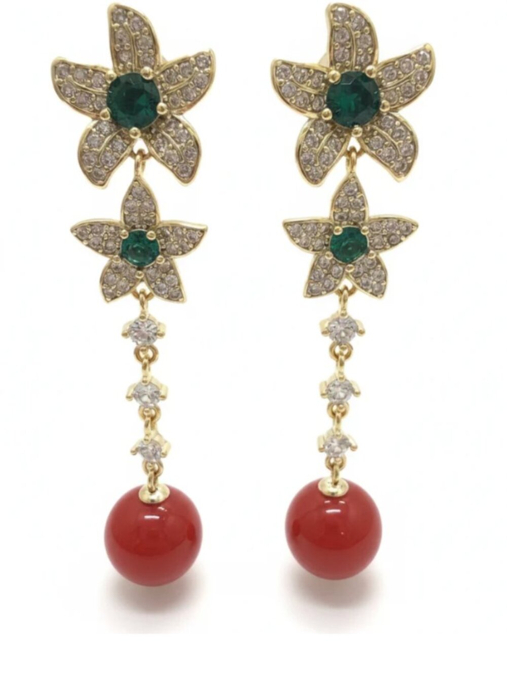 NWT Borun America Jewelry Swarovski Elements Carnelian Earrings
